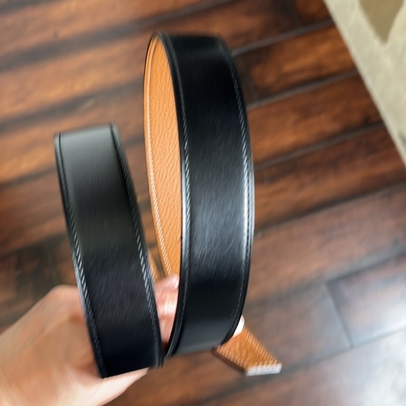 Hermes H Belt Buckles Gold Platinum & Reversible Leather Strap size 90 - Picture 15 of 16